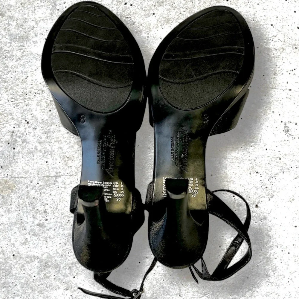 American Eagle Outfitters Black Strappy Open-Toe Heels